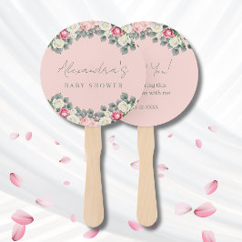 Blush Pink Vintage Rose Kinderdusche Danke Fächer