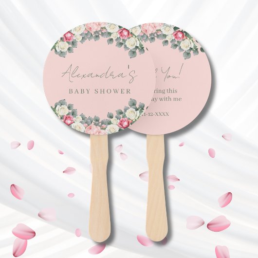 Blush Pink Vintage Rose Kinderdusche Danke Fächer