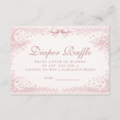 Blush Pink Vintage Toile Lamb Diapper Raffle Begleitkarte (Vorderseite)