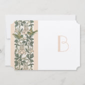 Blush Pink Vintage Vögel HoneySchnauze Hochzeit Einladung (Rückseite)