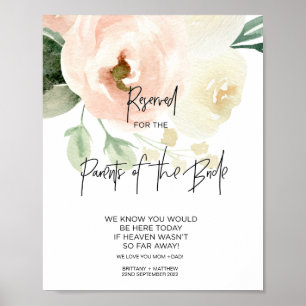 Blush Pink vorbehaltene Eltern von Bride Love Memo Poster