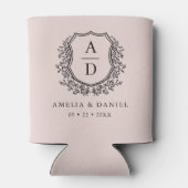 Blush Pink Wappen Moderne Monogram Wedding Dosenkühler (Rückseite)