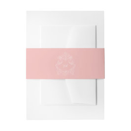Blush Pink Wappen Monogram Wedding Einladungsbanderole