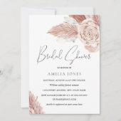 Blush Pink Wassercolor Boho Blume Brautparty Einladung (Vorderseite)