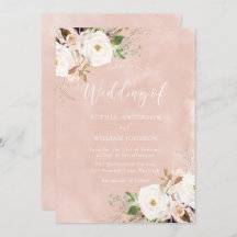 Blush Pink Wasserfarbe Blume Hochzeit