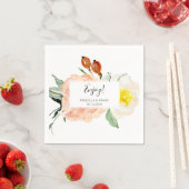 Blush Pink Wasserfarbe Blume Hochzeit Serviette (Beispiel)