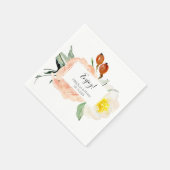 Blush Pink Wasserfarbe Blume Hochzeit Serviette (Ecke)