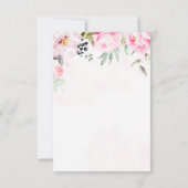 Blush Pink Wasserfarbe Blumengrün Hochzeit RSVP Karte (Rückseite)