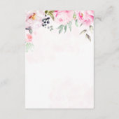 Blush Pink Wasserfarbe Blumengrün Hochzeit RSVP Karte (Rückseite)