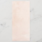 Blush Pink Wasserfarbe Blumenkohl Abendessen Hochz Menükarte (Rückseite)