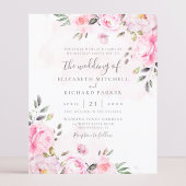 Blush Pink Wasserfarbe Blumenzunge Einladung