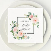 Blush Pink Wasserfarbe Blütendusche Serviette