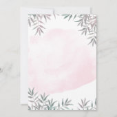 Blush Pink Wasserfarbe Botanisches Chic Brautparty Einladung (Rückseite)