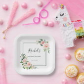 Blush Pink Wasserfarbe Brautparty Pappteller (Party)