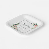 Blush Pink Wasserfarbe Brautparty Pappteller (Gewinkelt)