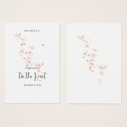 Blush Pink Wasserfarbe Bridesmaid Ohrring Holder (Vorne & Hinten)