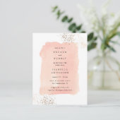 Blush Pink Wasserfarbe Brunch Bubbly Brautparty Einladungspostkarte (Stehend Vorderseite)