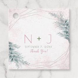 Blush Pink Wasserfarbe Geometrische botanische Hoc Geschenkanhänger