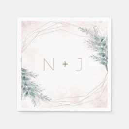 Blush Pink Wasserfarbe Geometrische botanische Hoc Serviette