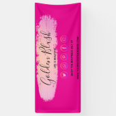 Blush Pink Wasserfarbe & Moderne Goldene geometris Banner (Vertikal)