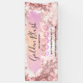Blush Pink Wasserfarbe & Moderne Goldene geometris Banner (Vertikal)
