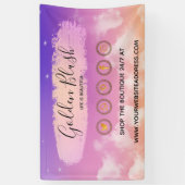 Blush Pink Wasserfarbe & Moderne Goldene geometris Banner (Vertikal)