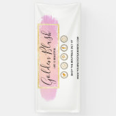 Blush Pink Wasserfarbe & Moderne Goldene geometris Banner (Vertikal)