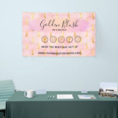 Blush Pink Wasserfarbe & Moderne Goldene geometris Banner (Messeveranstaltung)