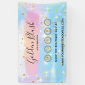 Blush Pink Wasserfarbe & Moderne Goldene geometris Banner (Vertikal)