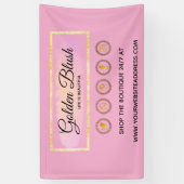 Blush Pink Wasserfarbe & Moderne Goldene geometris Banner (Vertikal)