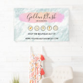 Blush Pink Wasserfarbe & Moderne Goldene geometris Banner (Insitu)
