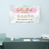 Blush Pink Wasserfarbe & Moderne Goldene geometris Banner (Messeveranstaltung)