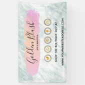 Blush Pink Wasserfarbe & Moderne Goldene geometris Banner (Vertikal)