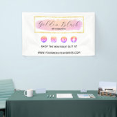 Blush Pink Wasserfarbe & Moderne Goldene geometris Banner (Messeveranstaltung)