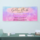 Blush Pink Wasserfarbe & Moderne Goldene geometris Banner (Messe)