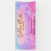 Blush Pink Wasserfarbe & Moderne Goldene geometris Banner (Vertikal)