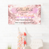 Blush Pink Wasserfarbe & Moderne Goldene geometris Banner (Insitu)