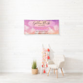 Blush Pink Wasserfarbe & Moderne Goldene geometris Banner (Insitu)