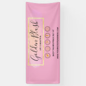 Blush Pink Wasserfarbe & Moderne Goldene geometris Banner (Vertikal)