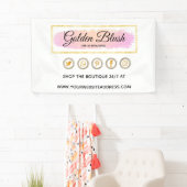 Blush Pink Wasserfarbe & Moderne Goldene geometris Banner (Insitu)