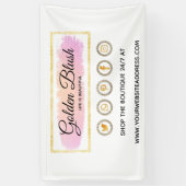 Blush Pink Wasserfarbe & Moderne Goldene geometris Banner (Vertikal)