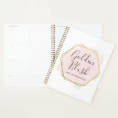 Blush Pink Wasserfarbe & Moderne Goldene geometris Planer (Anzeige)