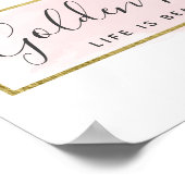 Blush Pink Wasserfarbe & Moderne Goldene geometris Poster (Ecke)