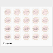 Blush Pink Wasserfarbe & Moderne Goldene geometris Quadratischer Aufkleber (Blatt)