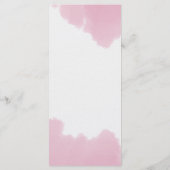 Blush Pink Wasserfarbe Pinselstriche Hochzeitmenü Menükarte (Rückseite)
