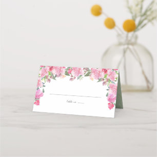 Blush Pink Wasserfarbe Rose Blumenzehen Platzkarte