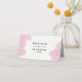Blush Pink Wasserfarbe Schlagt Moderne Tischnummer Platzkarte (Rückseite)