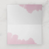 Blush Pink Wasserfarbe Schlagt Moderne Tischnummer Platzkarte (Innenseite Aufgefaltet)