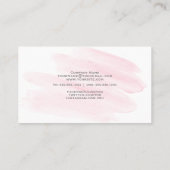 Blush Pink Wasserfarbe Swash Visitenkarte (Rückseite)