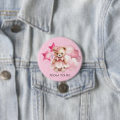 Blush Pink Wasserfarbe Teddy Bear Girl Babydusche Button (Beispiel)